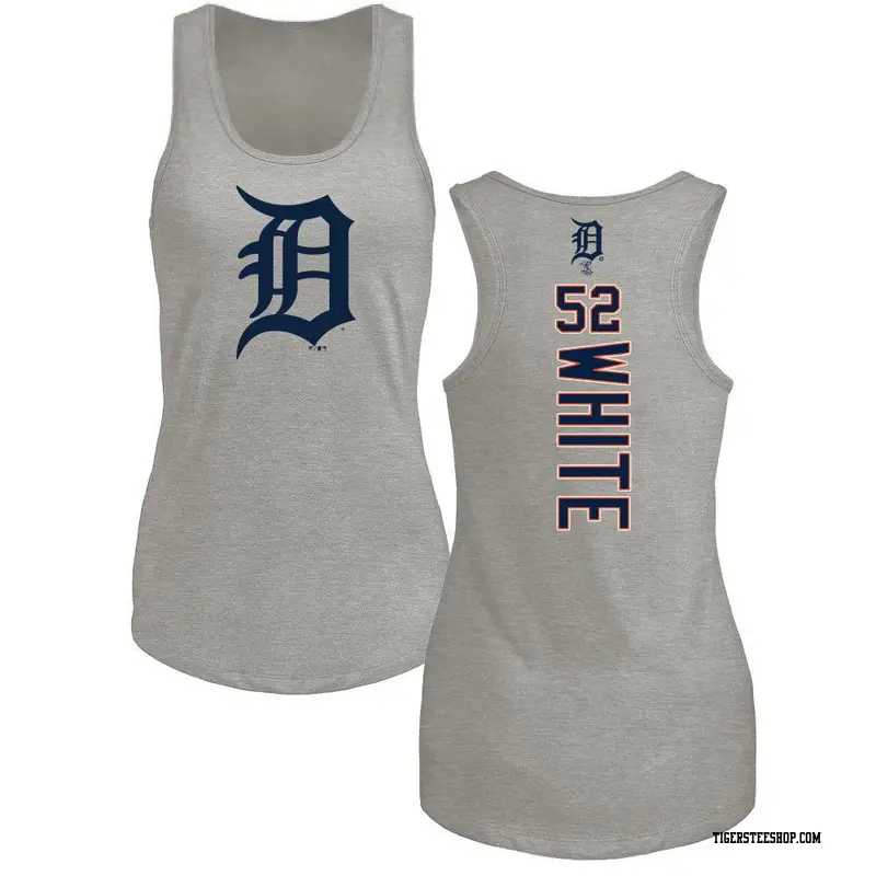 Brendan White Detroit Tigers Women's White Backer Slim Fit T-Shirt - Ash